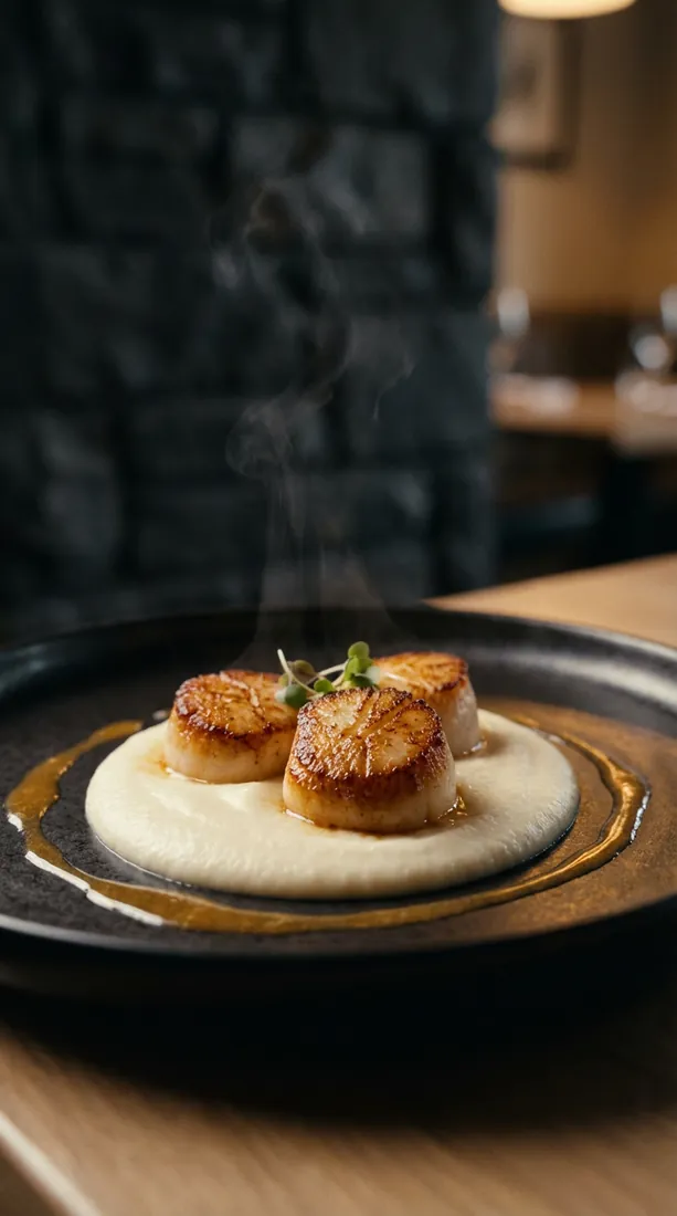 Seared scallops